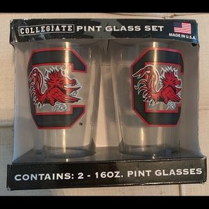 🆕 ! Two pack Gamecock pint glasses